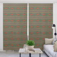 Southwest Sagebrush Green Geometric Design 50x96in Blackout Curtains