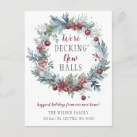 Holiday Decking The New Halls Moving Announcement Postcard