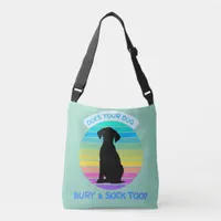 Does Your Dog Bury a Sock Too Retro Sunset blue Crossbody Bag