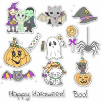 Happy Halloween, Pumpkins, Bats, Ghosts, Costumes Sticker