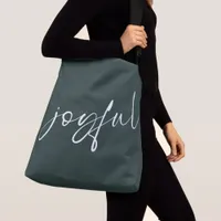 Joyful Modern Calligraphy Dark Green  Crossbody Bag