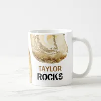 *~* Personalize NAME ROCKS Yellow Gold  Glitter Coffee Mug