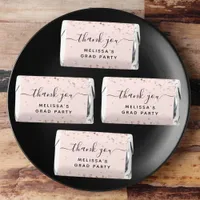 Graduation blush pink rose glitter dust thank you hershey's miniatures