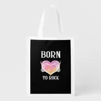 Skeleton Hands Heart Graphic Minimal Style Grocery Bag