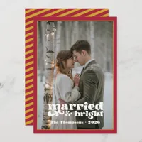Ruby & Gold Newlyweds Christmas Holiday Card