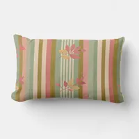 Fall Chic Leaf Stripe Throw Pillow