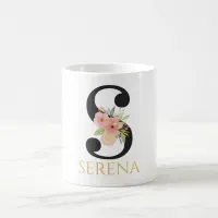 Watercolor Floral Monogram Coffee Mug