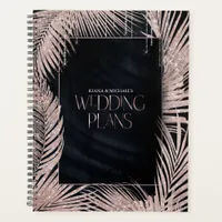 Jewel Palm Leaf Wedding Rose Gold/Navy ID830 Planner