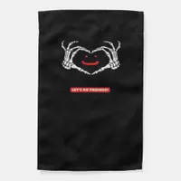 Let's Friends! Classic Skeleton Hands Heart Garden Flag