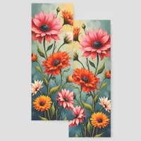 Whimsical Bright Color Wildflowers Two-sided Bookmarks