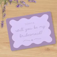 Modern Lavender Personalized Bridesmaid Proposal Note Card