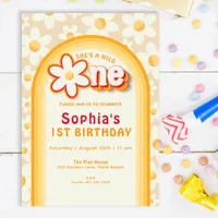 Wild One First Birthday Invitation | Boho Daisy & 