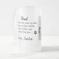 Custom Photo Dog Dad Frosted Glass Beer Mug