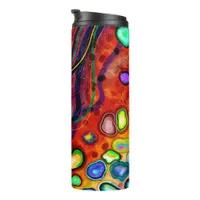 Red, Blue, Copper, Green, Purple Abstract Modern   Thermal Tumbler