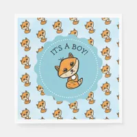 Little Fox and Forest Friends Baby Shower Napkins