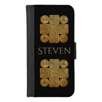 Celtic Knotwork Cross Personalized iPhone 8/7 Wallet Case