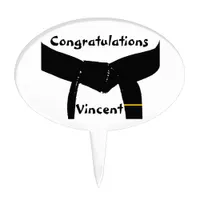 Martial Arts 1st Degree Black Belt Congratulations Cake Topper