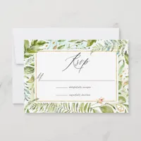 Watercolor Greenery Wedding RSVP Card