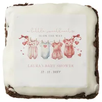 Little Sweetheart Valentines Girl Baby Shower Brownie