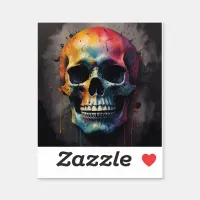 Skull colored head sticker