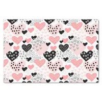 Hand Drawn Hearts and Dots Pattern ID471 Tissue Paper