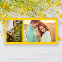Bride, Cowboy Boots and Sunflowers Save the Date