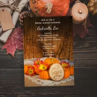 Rustic Pumpkins Fall Barn Bridal Shower Invitation