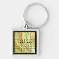 Totally Awesome Dad Puzzle Yellow/Brown Keychain