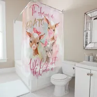 GOAT ART | The Answer is Goats Watercolor Kids Shower Curtain