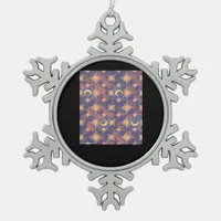 Whimsigoth Wallpaper Classic Snowflake Pewter Christmas Ornament