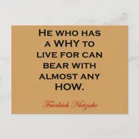 Nietzsche Quote - Bear Any How Postcard