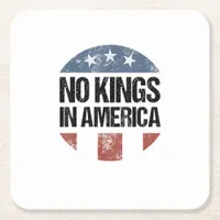 No Kings In America Vintage Patriotic No Kings Cre Square Paper Coaster