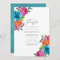 Watercolor Floral Fiesta Engagement Party Invitation