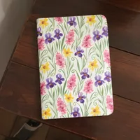 Daffodil Yellow, Iris Purple, Hyacinth Pink Floral Passport Holder
