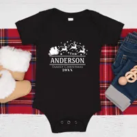 Christmas Baby Matching Personalized Family Name Baby Bodysuit
