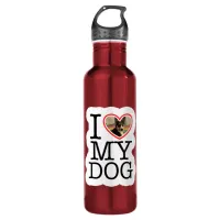 I Love My Dog Personalized Stainless Steel Water Bottle