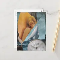 Sexy Beach Time Lady Collage  Postcard