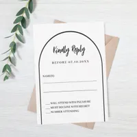 Arch wedding response RSVP Note Card