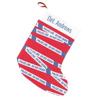 British Police Blue Do Not Cross Crime Scene Tape Small Christmas Stocking