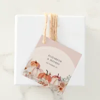 Boho Terracotta Pampas Pumpkins Fall Wedding Favor Tags