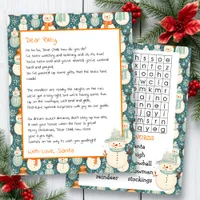 Cute Personalized Letter from Santa | Word Search