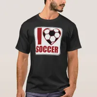 Fun Love Soccer Sporty Ball Heart Design T-Shirt