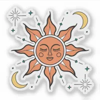 Celestial Sun and Moon Vinyl Sticker