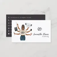 African American Crafting Queen Branding Business Card