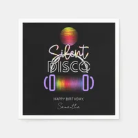 Silent Disco Neon Headphones Adult Birthday Party Napkins