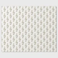 Treble Clef Musical Symbol Music Lover's Cream Wrapping Paper