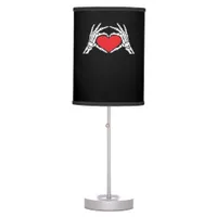Skeleton Hands A Red Heart Classic Table Lamp