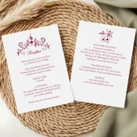 Elegant Vintage Romance Burgundy Floral Wedding Enclosure Card