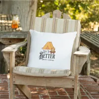 Life is Better around a Campfire Outdoor Pillow