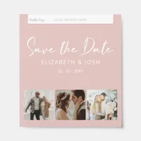 Rustic Blush Save The Date Three Photos  Hershey Bar Favors